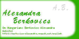 alexandra berkovics business card